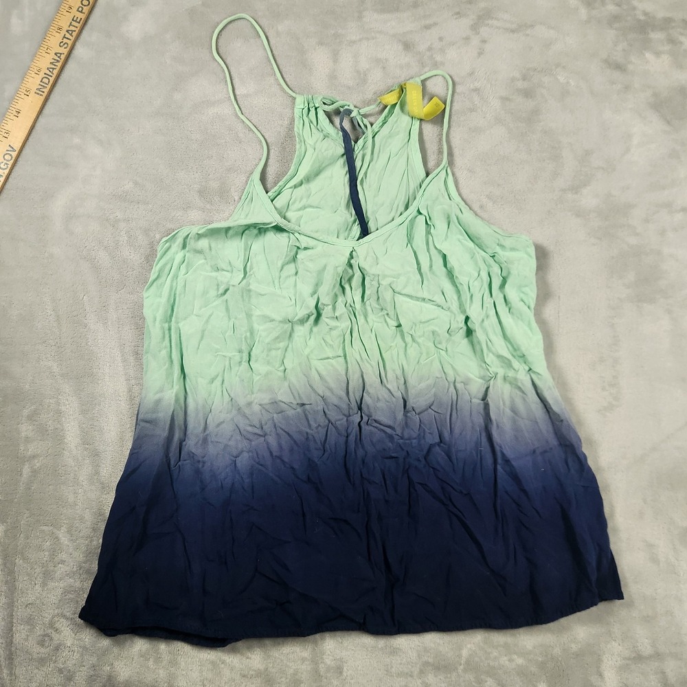 Green Dragon Blue Ombre Flowy Boho Festival Spaghetti Strap Tank Top Size XS